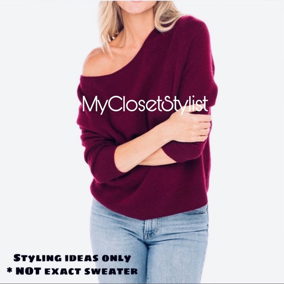 360 Cashmere Sweaters - 360 100% CASHMERE New $445 Boatneck Sweater Wine S